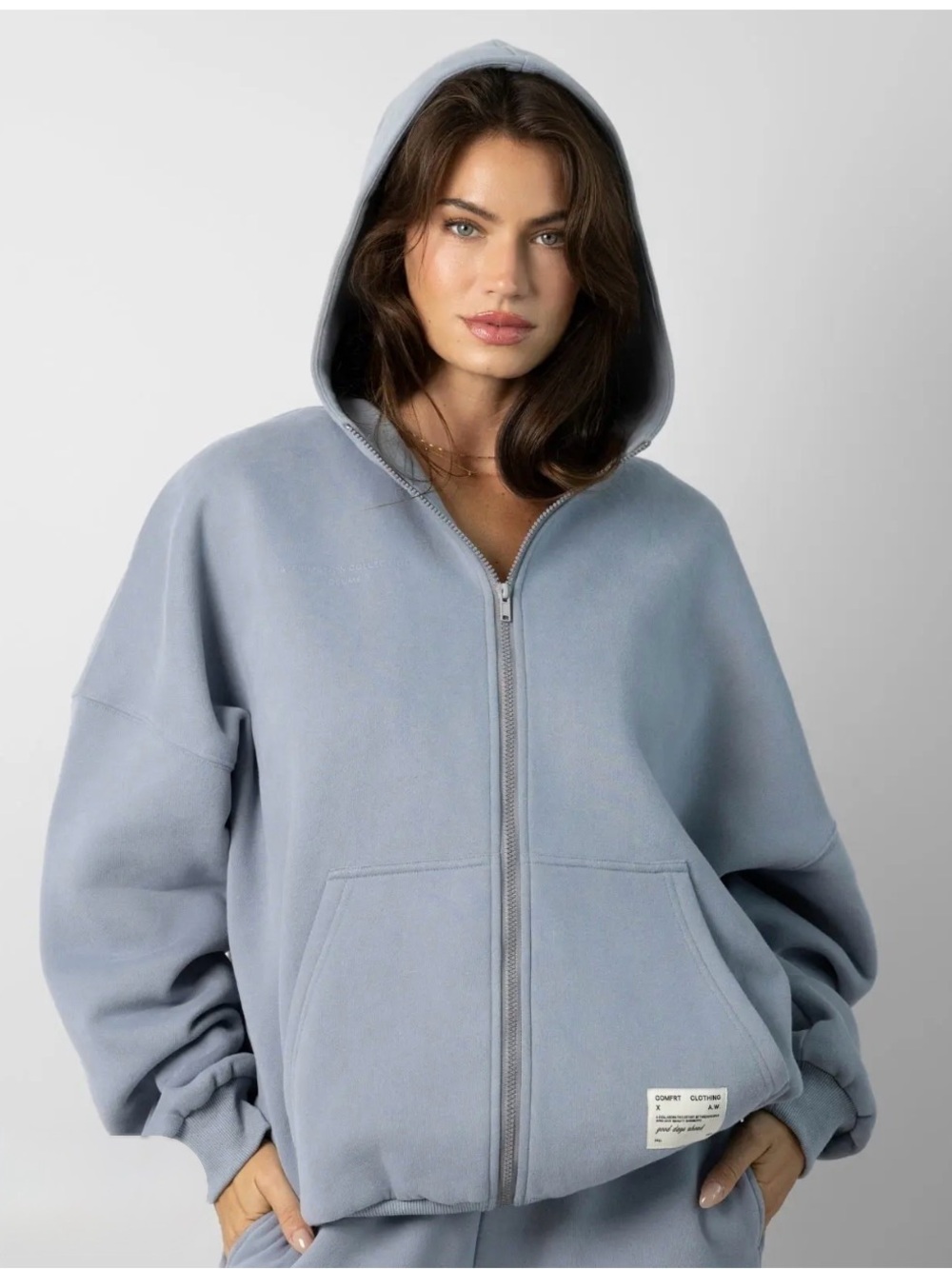 Comfrt Slate Zip-Up Hoodie Size Small